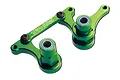 Traxxas green anodized aluminium steering bellcrank and drag link assembly with pre-installed bearings.