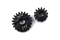 A 21T and a 14T steel portal gear set from Yeah Racing for RC crawler axles, shown against a white background.