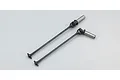 Two Kyosho light weight RC drive shafts with universal joints, featuring dark metal shafts and silver metal ends.