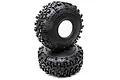 Two black Axial 2.2 inch Interco TSL Bogger RC crawler tyres stacked on a white background.