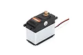 Spektrum S904 waterproof RC servo with a black top, silver metal heat sink case, and brass output spline, shown against a white background.