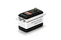 Spektrum S6230 digital high torque surface servo with a silver aluminium case and black top and bottom sections, isolated on a white background.