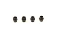 Four black Kyosho pivot balls arranged in a horizontal row against a white background.