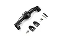 Yeah Racing black aluminium rear axle housing for 1/10 Axial SCX10 with included mounting plates and hardware.