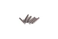 A small pile of six identical silver-coloured metal drive pins for RC vehicles against a white background.