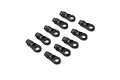 Ten black plastic straight rod ends for RC vehicles arranged in a grid on a white background.