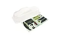 Unpainted clear polycarbonate RC truck body shell for Kyosho Psycho Kruiser VE 2.0 with an included decal sheet.