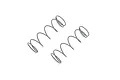 Two grey coil springs for RC car shock absorbers placed diagonally on a white background.