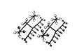 Two identical black plastic parts trees containing various small RC shock components on a white background.