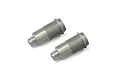 Two Kyosho Inferno MP9 HD coated shock bodies for 1/8 scale RC cars, featuring a threaded exterior for adjustable spring tension.