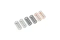 A set of six RC shock springs in three different colors, arranged in pairs on a white background.