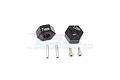 GPM Black Aluminium 12mm Wheel Hex +7mm Adapters 2Pcs w/ Hardware TT2B010/12X7-BK