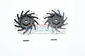 GPM Black & Silver Aluminium 12mm Brake Disc Wheel Hex +3mm Adaptors 2Pcs w/ Pins SCX2010D+3MM-BK