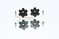 GPM Black Aluminium 17mm Wheel Hex +6mm Adapters 4Pcs w/ Hardware MAF010+6MM/2-BK