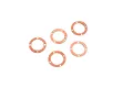 Five circular paper differential gaskets for Kyosho RC cars arranged on a white background.