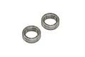 Two metal shielded ball bearings shown from a top-down angle against a plain white background.