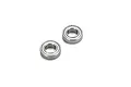 Two Kyosho metal shielded ball bearings shown from a top-down angle against a white background.