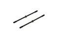 Two black metal turnbuckles with threaded ends and a central hexagonal adjustment nut, isolated on a white background.