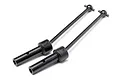 Two black metal universal CVD drive shafts for an RC car, shown against a white background.