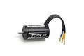 Kyosho Speed House Torx 8 sensorless brushless motor with black casing, silver shaft, and three wires with bullet connectors.