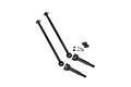 Two black metal CVD drive shafts with associated axle stubs, pins, and small hardware components on a white background.