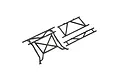 Black plastic rear roll cage components for a Losi 1/6 Super Baja Rey 2.0 RC car, shown on a white background.