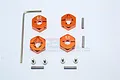GPM Orange Aluminium Traxxas Slash 4x4 12mm Hex 4Pcs w/ Axle Pins SLA010/6MM-OR