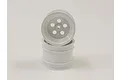 Two white Kyosho RC rear rims stacked on top of each other against a plain white background.