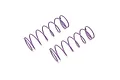 Two light purple coil springs for RC car shock absorbers isolated on a white background.