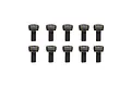 Ten black metal cap head screws arranged in two rows of five against a white background.