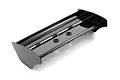 A black Kyosho 210mm RC rear wing viewed from a high angle against a white background.
