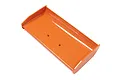 A bright orange Kyosho RC rear wing viewed from a high angle against a white background.