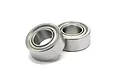 Two HPI Racing 5x10x4mm metal ball bearings with rubber seals shown against a white background.