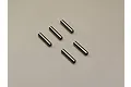 Five small, cylindrical metal drive pins arranged on a plain, light-coloured surface.