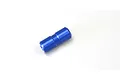A blue anodized aluminium motor joint cylinder for RC cars, shown on a plain white background.