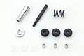 Kyosho Servo Saver Shaft Set EF220 for 1/12 scale RC cars, including metal shafts, a spring, rubber grommets, washers, and small spacers.