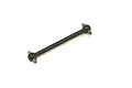 A black Kyosho center drive shaft with universal joints at both ends, isolated on a white background.
