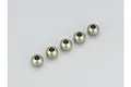 Five small metallic pivot balls arranged in a diagonal line against a plain white background.