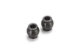 Two dark grey metal taper pivot balls for RC vehicles, shown from a high angle against a white background.
