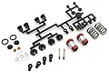 Kyosho aluminium shock absorber set for Fazer touring car, including two shock bodies, springs, plastic parts tree, and hardware.
