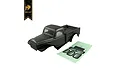 A matte grey Hobby Plus 1/18 scale Harvest truck body shell with an included decal sheet on a white background.