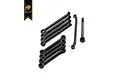 A set of black plastic suspension linkages for the Hobby Plus CR-24 RC crawler, arranged on a white background.