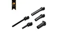 Hobby Plus CR-18 spare parts including drive shafts and axle components on a white background.