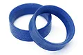 Two blue molded foam tyre inserts for RC cars, shown against a white background.