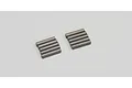 Ten small metal drive pins arranged in two groups of five on a plain white background.