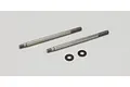 Two Kyosho shock shafts and two small washers on a plain white background.