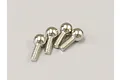 Four silver-coloured metal pivot balls with threaded shafts arranged on a plain white background.