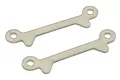 Two Kyosho suspension shaft plates for 1/10 Fazer RC cars, shown as flat metal components with mounting holes.