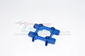 A blue anodized aluminium front bulkhead part by GPM Racing for RC cars, shown against a white background with a faint watermark.