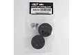 RGT 1.9 inch black 6-spoke beadlock RC wheels in original plastic packaging with chrome dust covers and mounting hardware.